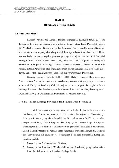 Lakip 2011 - Pemerintah Kabupaten Bandung