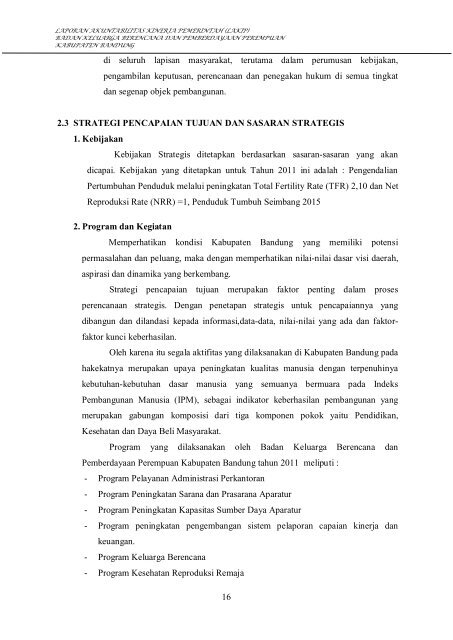 Lakip 2011 - Pemerintah Kabupaten Bandung