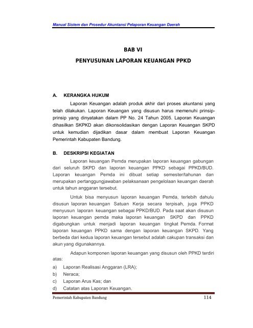 Laporan Keuangan PPKD - Pemerintah Kabupaten Bandung