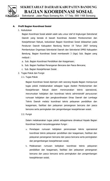 BAGIAN KOORDINASI SOSIAL - Pemerintah Kabupaten Bandung