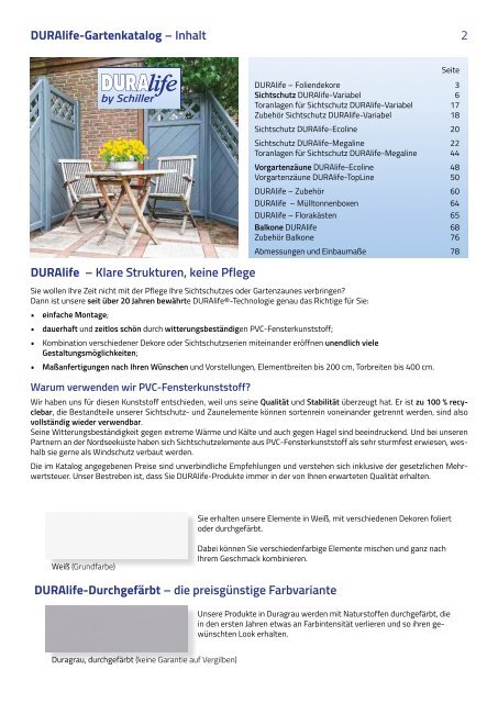 DuraLife Gartenprogramm