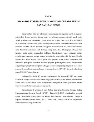 BAB VI Renstra - Pemerintah Kabupaten Bandung