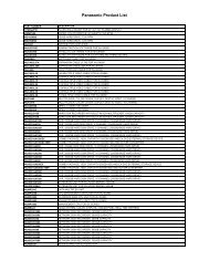 Panasonic Product List - Inter-Pacific