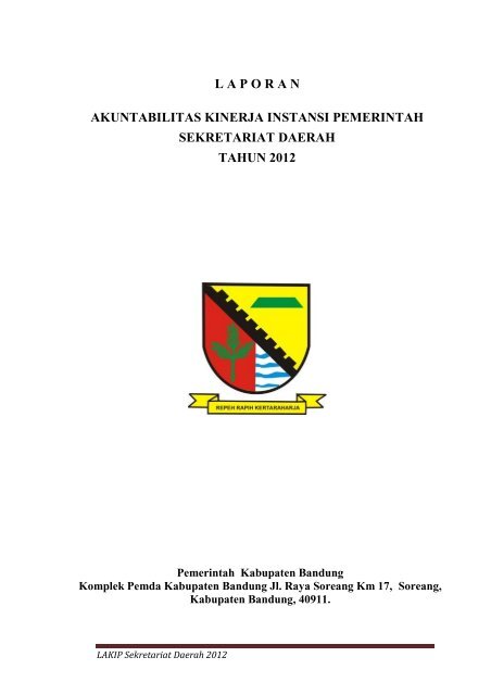 Lakip Sekretariat Daerah Tahun 2012 Pemerintah Kabupaten