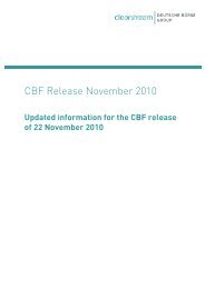 CBF Release November 2010 - Clearstream