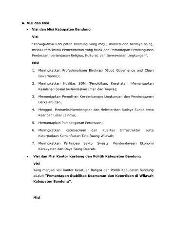visi misi kantor kesbangpol - Pemerintah Kabupaten Bandung