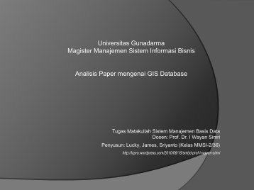 Universitas Gunadarma Magister Manajemen Sistem Informasi ...