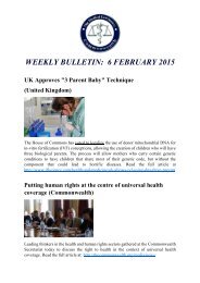 WEEKLY BULLETIN: 6 FEBRUARY 2015