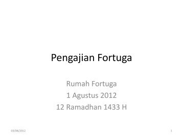 Pengajian Fortuga oleh Ustad Didit Indra Cahya - Fortuga.com