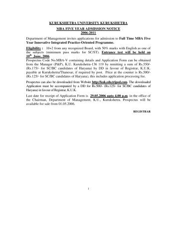 5 Year Mba In Kurukshetra b ed 2 year par i distance mode only 5 Year Mba In Kurukshetra b ed 2 year par i distance mode only