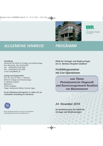 ALLGEMEINE HINWEISE PROGRAMM - Uro-GmbH