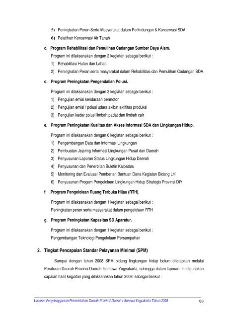 URUSAN LINGKUNGAN HIDUP 1. Program dan Kegiatan - dppka diy