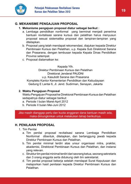 Petunjuk Teknis Revitalisasi LKP Tahun 2012