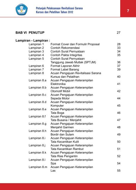 Petunjuk Teknis Revitalisasi LKP Tahun 2012