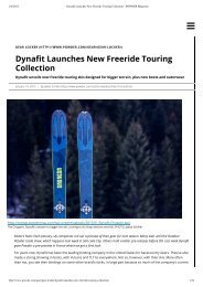 Powder Magazine - Freeride Touring Collection Launch
