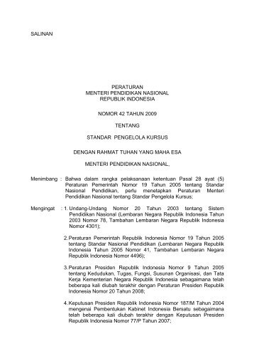 No 42 Tahun 2009 - Bsnp