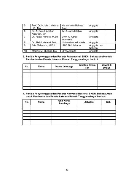 Draft SKKNI Bidang Bahasa Arab