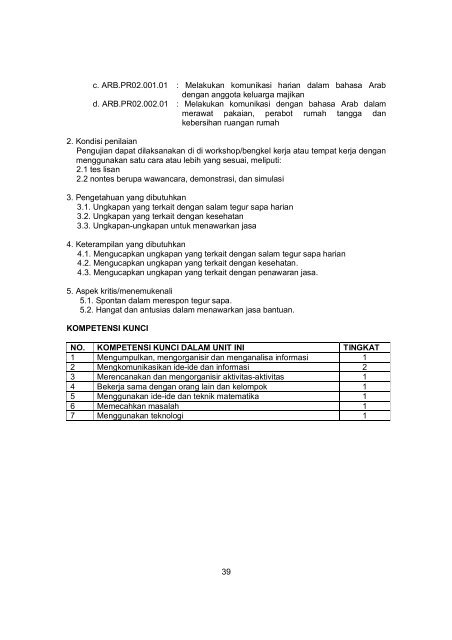 Draft SKKNI Bidang Bahasa Arab