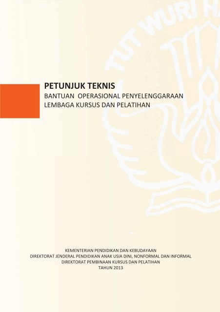 Petunjuk Teknis BOP LKP Tahun 2013 - Kemdikbud