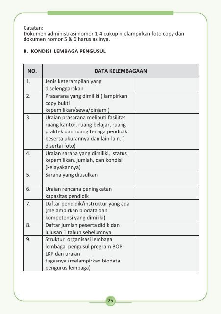 Petunjuk Teknis BOP LKP Tahun 2013 - Kemdikbud