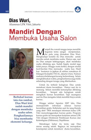 Mandiri Dengan Membuka Usaha Salon - Ditjen PAUDNI