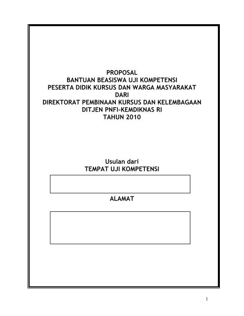 Format Usulan Bantuan Beasiswa Uji Kompetensi Peserta Didik ...