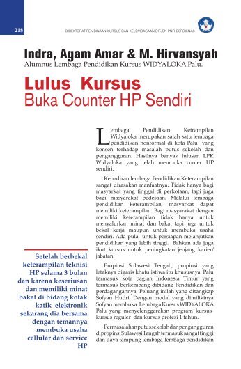 Lulus Kursus Buka Counter HP Sendiri - Ditjen PAUDNI