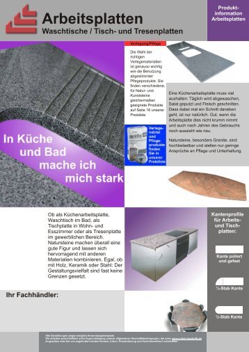 Arbeitsplatten - Probst Baustoff Vertriebs GmbH