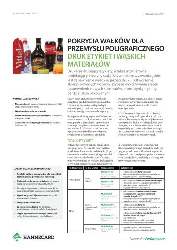 Druk etykiet i wÄskich materiaÅÃ³w - Hannecard