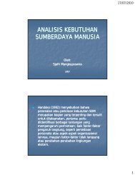 ANALISIS KEBUTUHAN SUMBERDAYA MANUSIA