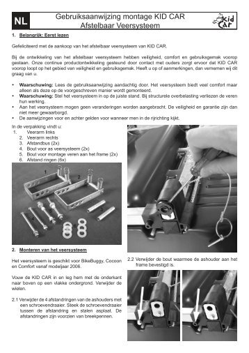 Veersysteem t/m modeljaar 2008 - KidCar