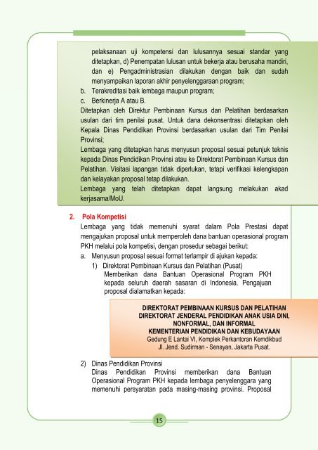 Petunjuk Teknis Pendidikan Kecakapan Hidup Tahun 2012