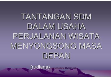 TANTANGAN SDM DALAM USAHA PERJALANAN WISATA ...