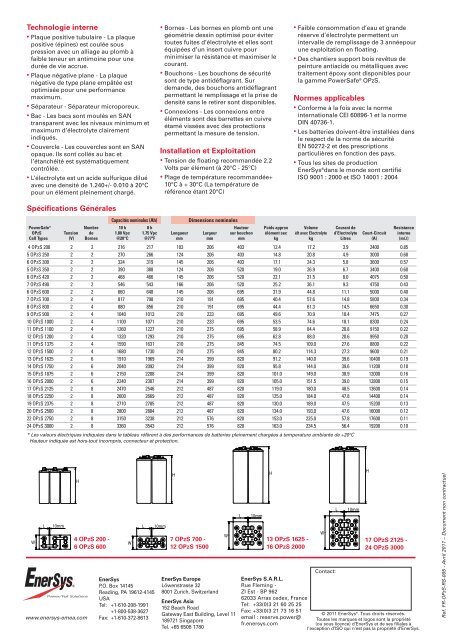 Fr-Opzs-Rs-005 April 2011 - Enersys - EMEA