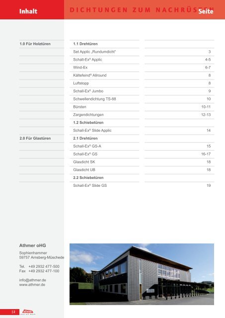 Dichtungen zum Nachrüsten | Stand 11/2012 - Athmer