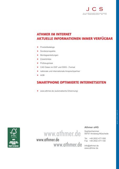 Dichtungen zum Nachrüsten | Stand 11/2012 - Athmer