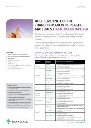 roll covering for the transformation of plastic materials ... - Hannecard