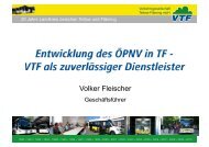 Entwicklung des ÃPNV in TF - VTF als zuverlÃ¤ssiger Dienstleister