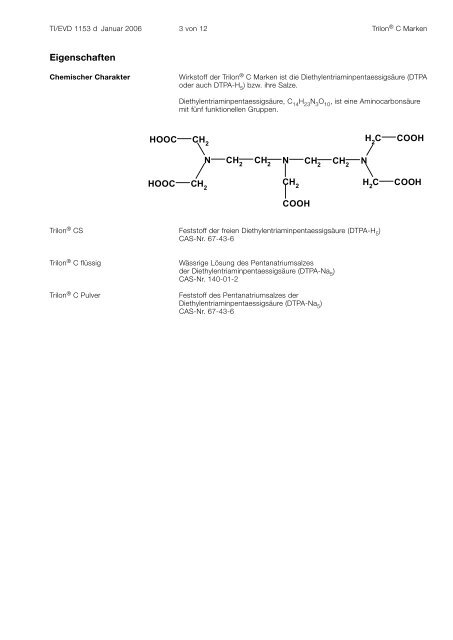 Trilon® C Marken - Performance Chemicals - BASF.com