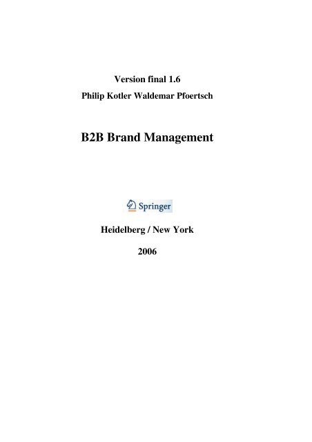 B2B Brand Management - Waldemar Pfoertsch