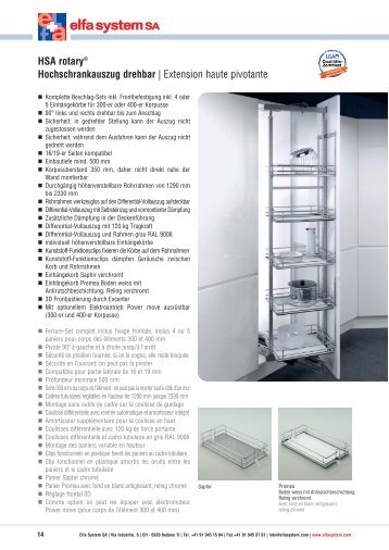 HSA rotary© Hochschrankauszug drehbar ... - Elfasystem.eu