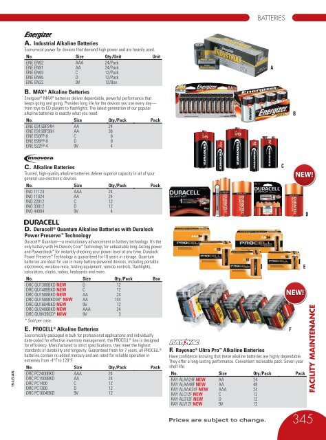 CHRISTMAN CHEMICAL CO. INC. FACILITY MAINTENANCE CATALOG 2015