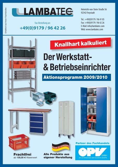 & GmbH Der LAMBATEC Betriebseinrichter Werkstatt- -