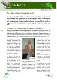 Infobrief II Der Westharz bewegt sich! - (ReM) Westharz
