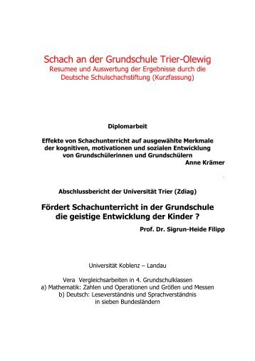 Schach an der Grundschule Trier-Olewig - Schulschachstiftung