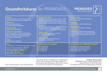 Gesundheitskurse im PROMOVEO - Simssee Klinik