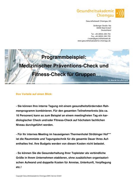 Programmbeispiel Gesundheitscheck fÃ¼r Gruppen kurz