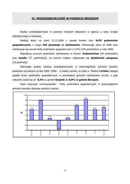 Informacja o sytuacji na rynku pracy za 2009 r. - Brzesko, UrzÄd ...