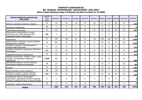 Informacja o sytuacji na rynku pracy za 2009 r. - Brzesko, UrzÄd ...