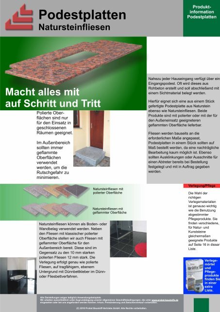 Podestplatten - Probst Baustoff Vertriebs GmbH
